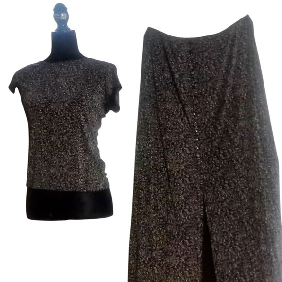 Vintage-Inspired 2pc – Briggs NY Paisley Maxi Skirt (XL) + Stretch Top (M) Boho - Picture 1 of 7